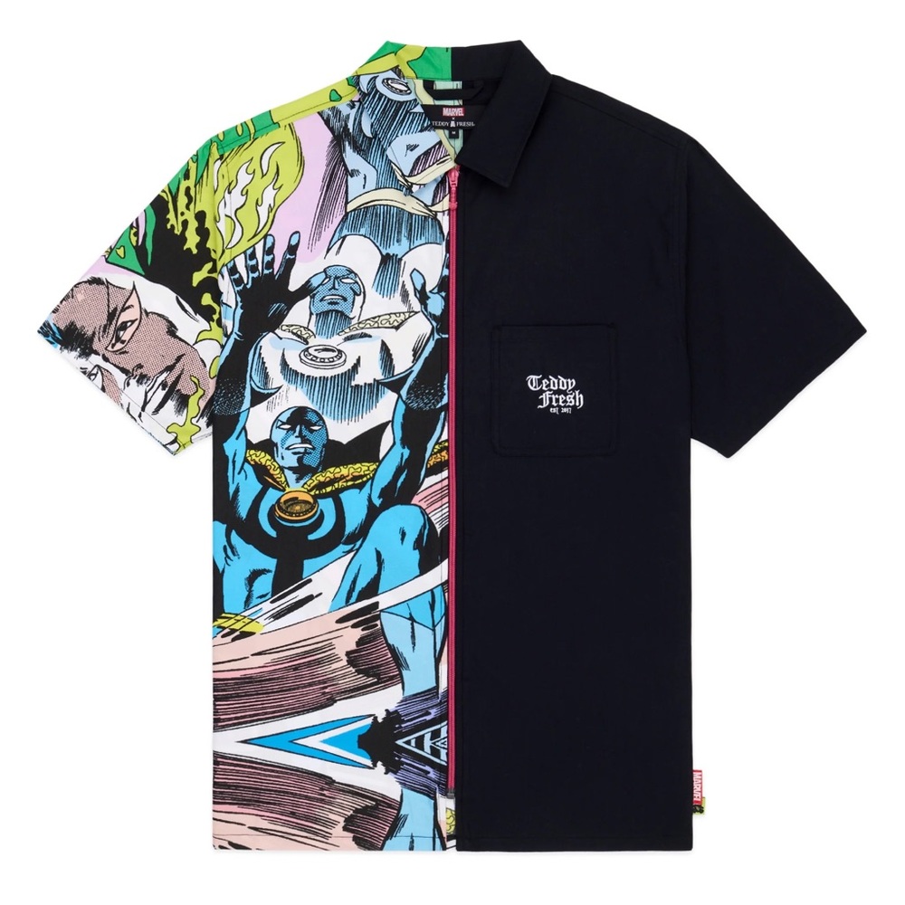 Teddy Fresh Marvel Button Down Shirt Size L